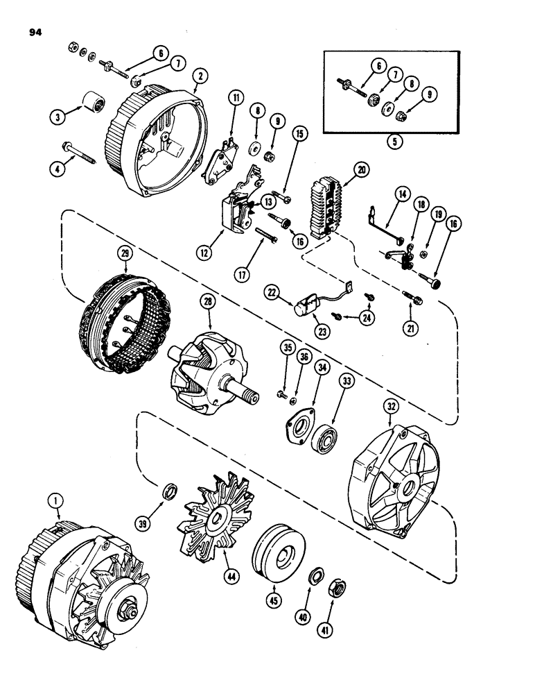 Схема запчастей Case IH 1835 - (094) - ALTERNATOR ASSEMBLY (04) - ELECTRICAL SYSTEMS