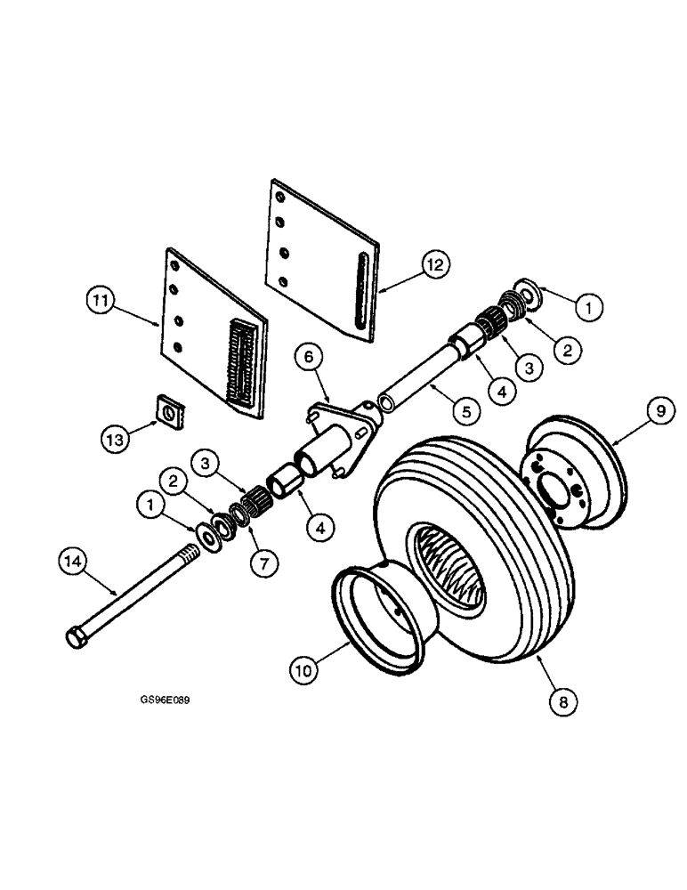 Схема запчастей Case IH INTERNATIONAL - (4-46) - HEADER GAUGE WHEEL (11) - WHEELS