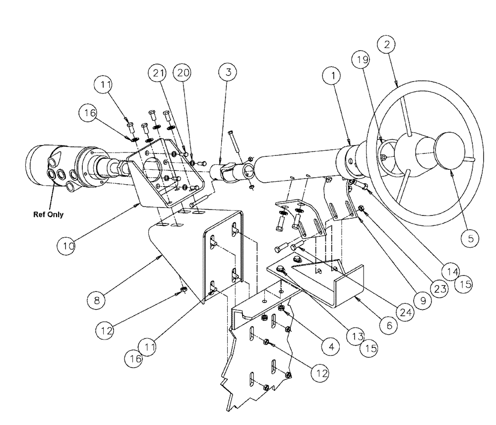 Схема запчастей Case IH FLX3300B - (01-004) - STEERING ASSEMBLY (10) - CAB