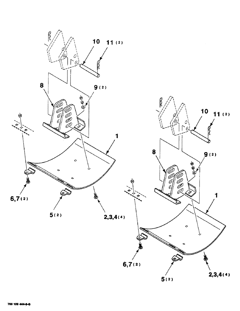 Схема запчастей Case IH SC414 - (7-40) - SKID SHOES AND MOUNTING ASSEMBLIES, 14 FOOT (09) - CHASSIS