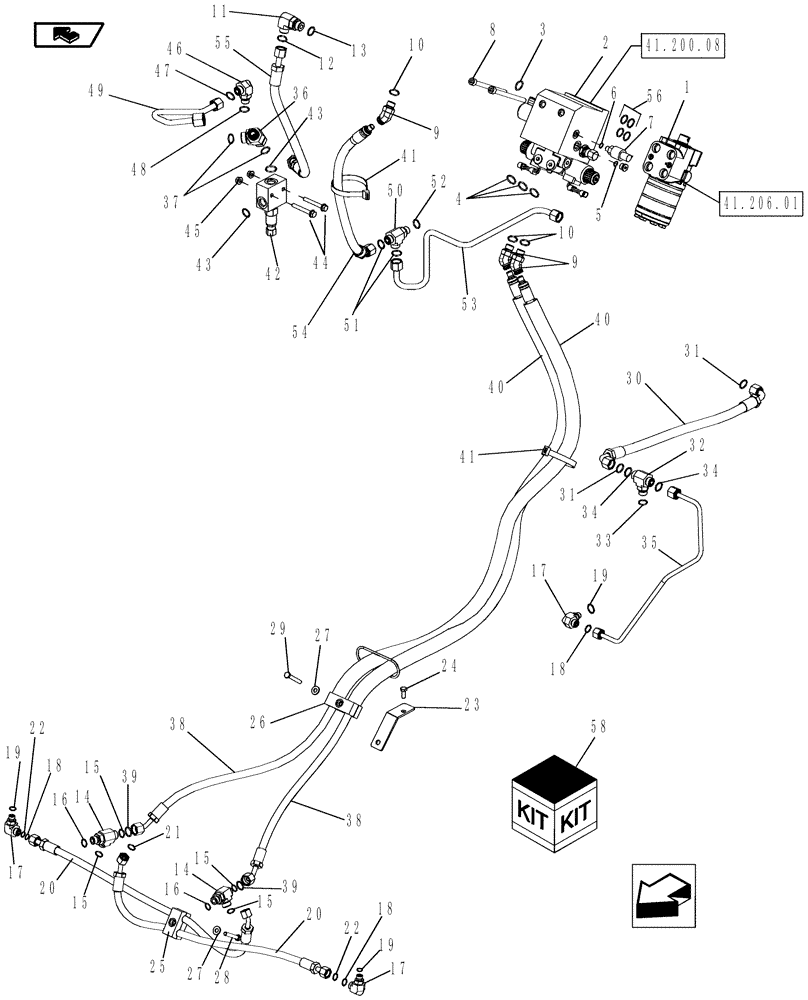 Схема запчастей Case IH MAGNUM 180 - (41.200.02) - STEERING SYSTEM, MFD WITH AUTO GUIDANCE, POWERSHIFT TRANSMISSION (41) - STEERING
