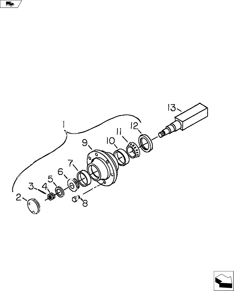 Схема запчастей Case IH 30 SERIES - (44.100.01) - Q-803 HUB & SPINDLE (44) - WHEELS