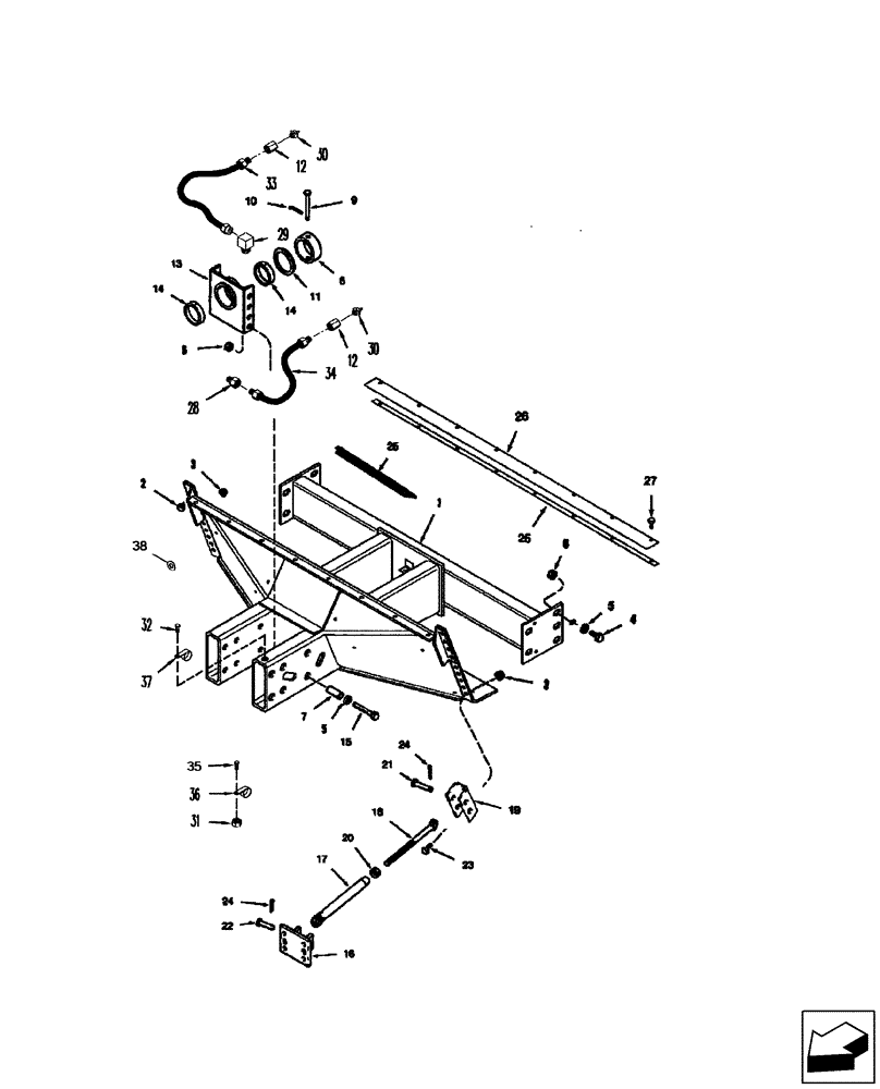 Схема запчастей Case IH 2588 - (44.153.02) - AXLE, STEERING SUPPORT - POWER GUIDE AXLE (44) - WHEELS