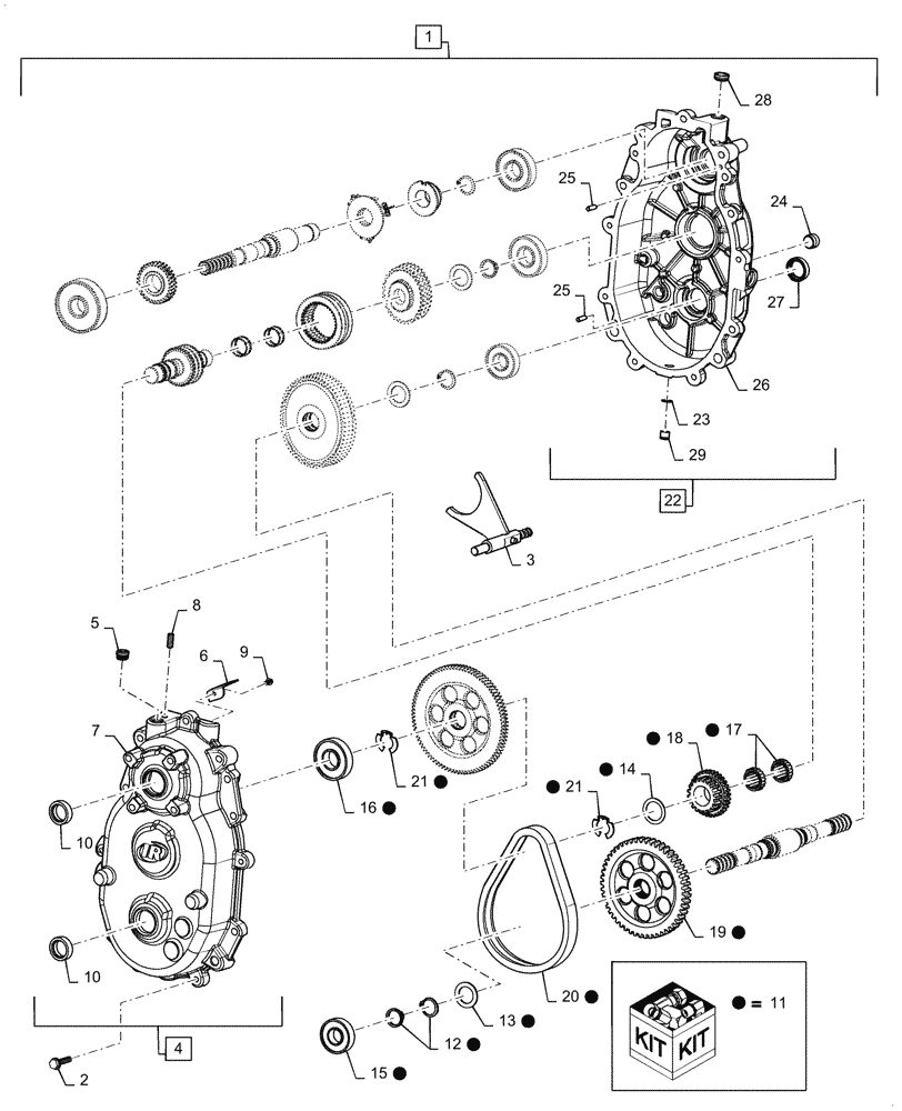 Схема запчастей Case IH SCOUT XL - (21.100.02[01]) - TRANSMISSION (BEFORE SEPT 14 2011) (21) - TRANSMISSION