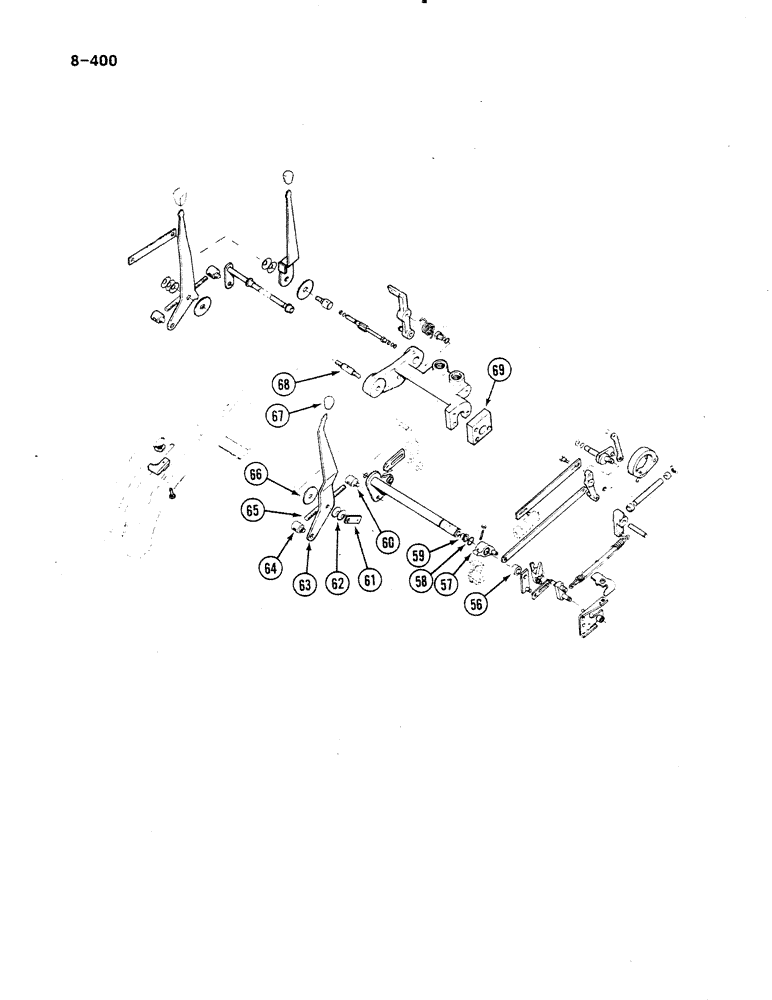 Схема запчастей Case IH 485 - (8-400) - DRAFT CONTROL LINKAGE (CONTD) (08) - HYDRAULICS