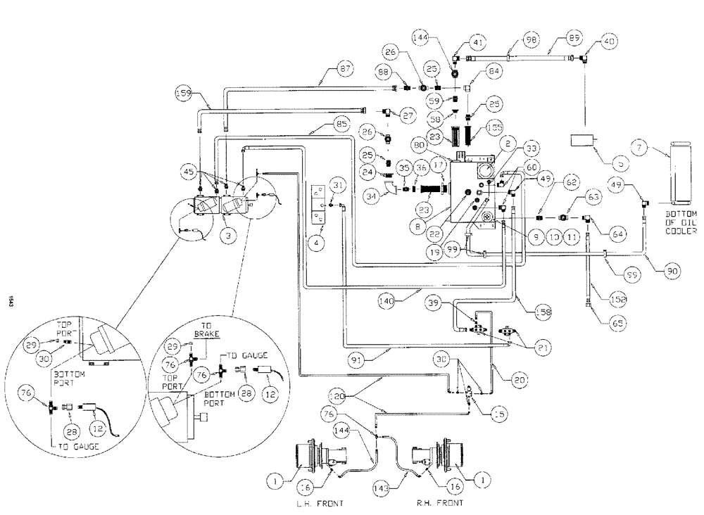 Схема запчастей Case IH SPX3150 - (130) - HYDRAULIC PLUMBING, HYDROSTATIC PUMP, 7-BANK VALVE (35) - HYDRAULIC SYSTEMS