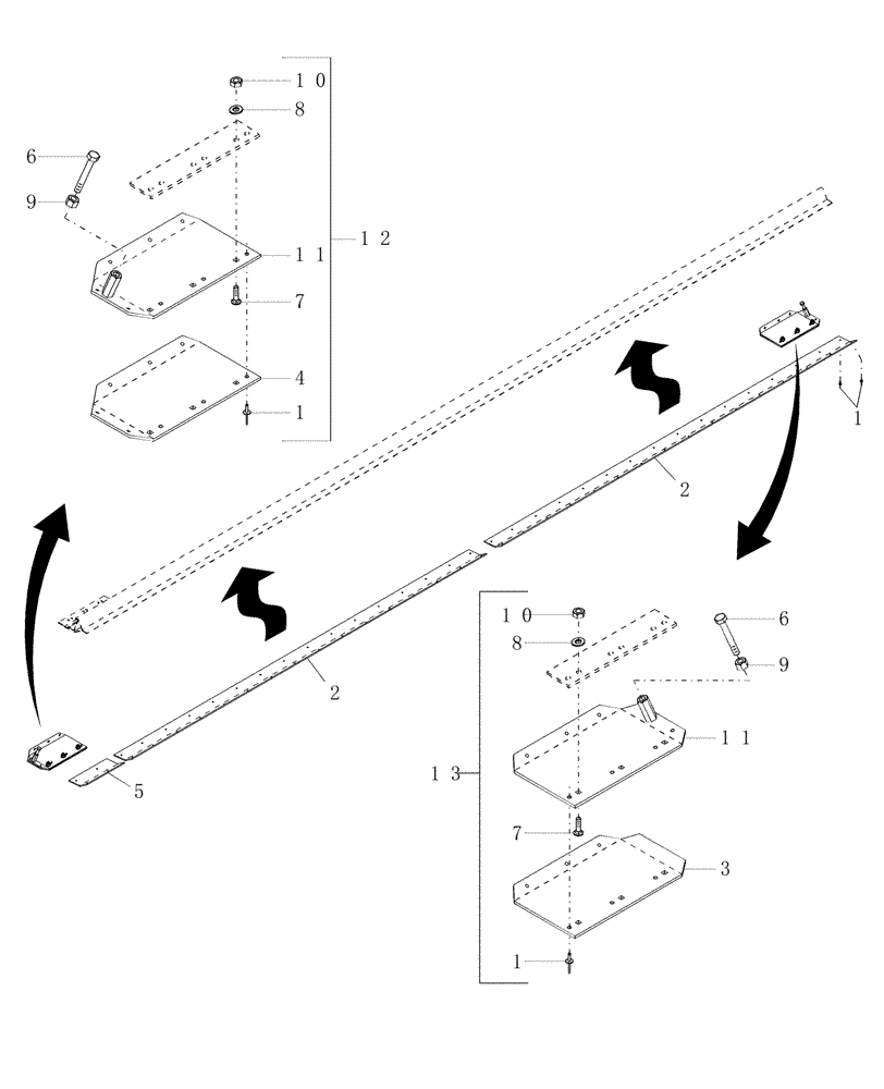 Схема запчастей Case IH DHX301 - (1.08[1]) - CUTTERBAR POLY SKIDS, PRIOR TO PIN  K01 2002 (14) - CROP CUTTING