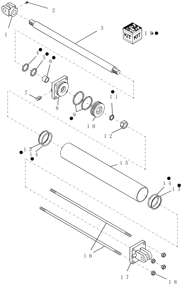 Схема запчастей Case IH PTX300 - (2.030.1) - 4" X 24" HYDRAULIC CYLINDER - MONARCH (07) - HYDRAULICS