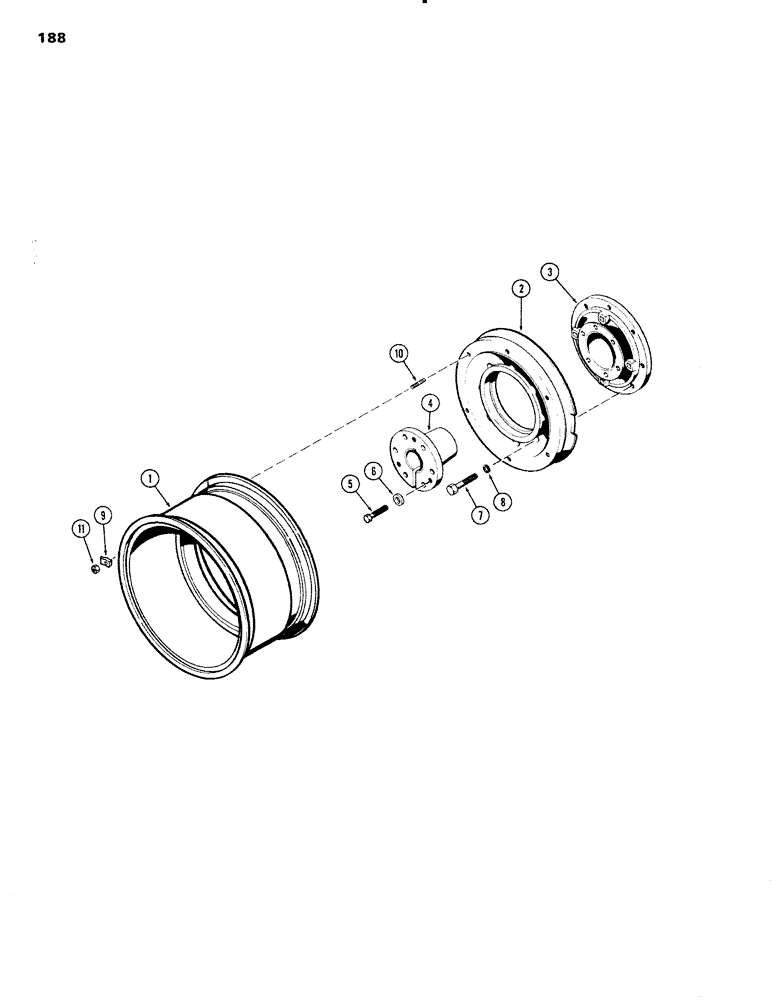 Схема запчастей Case IH 1090 - (188) - REAR WHEELS WITH 30 INCH RIMS (08) - HYDRAULICS