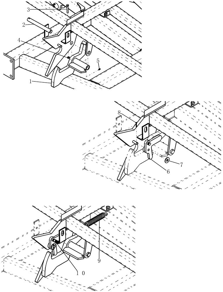 Схема запчастей Case IH 800 - (39.100.40) - TRANSPORT LATCH RH (39) - FRAMES AND BALLASTING