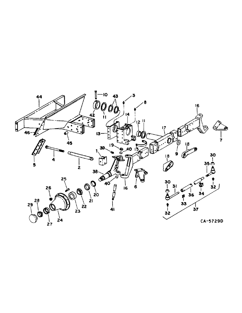Схема запчастей Case IH 1480 - (14-01) - SUSPENSION, STEERING AXLE, SUPPORT AND TIE ROD, ADJUSTABLE Suspension