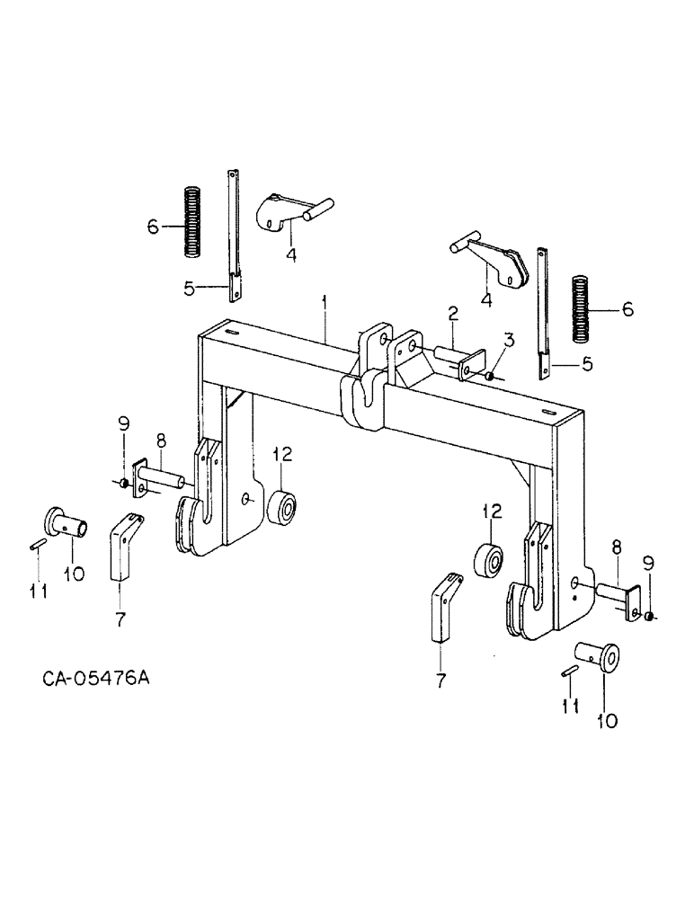 Схема запчастей Case IH 6388 - (09-11) - FRAME, THREE POINT HITCH QUICK COUPLER ATTACHMENT (12) - FRAME
