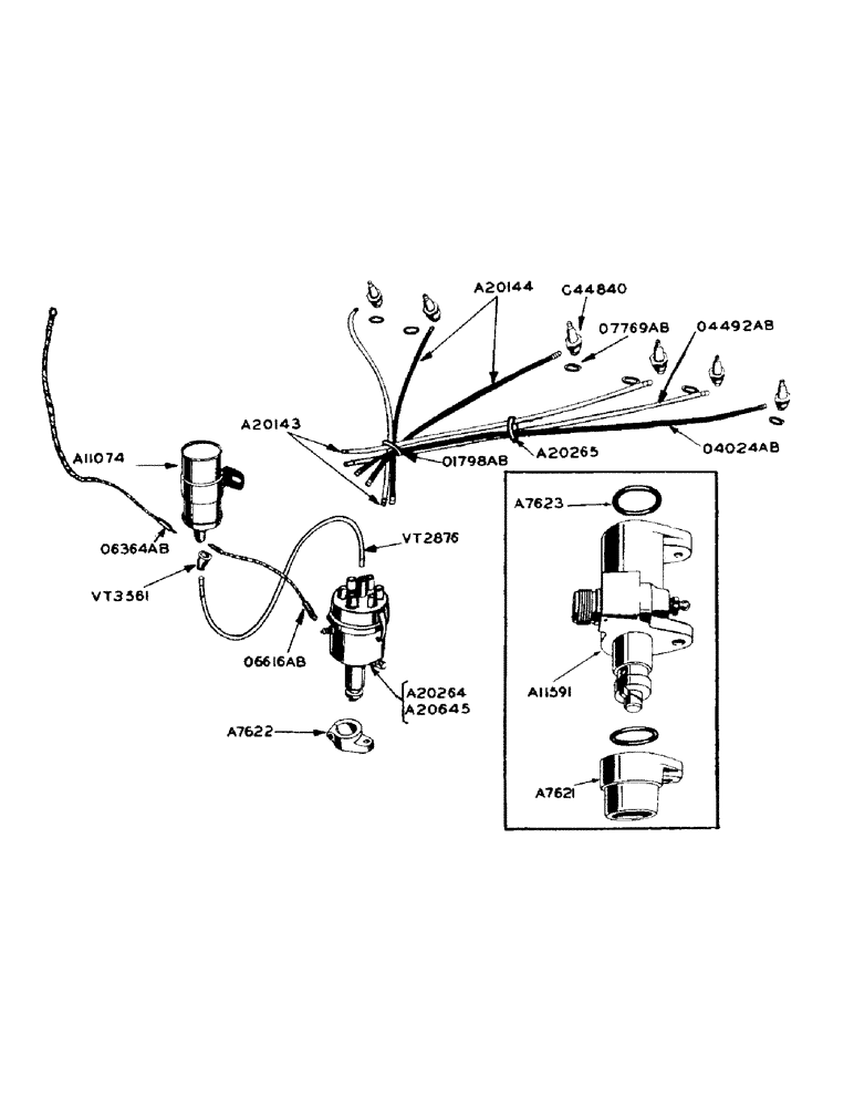 Схема запчастей Case IH 900 - (046) - L.P. GAS ENGINE, DISTRIBUTOR IGNITION AND TACHOMETER DRIVE (02) - ENGINE