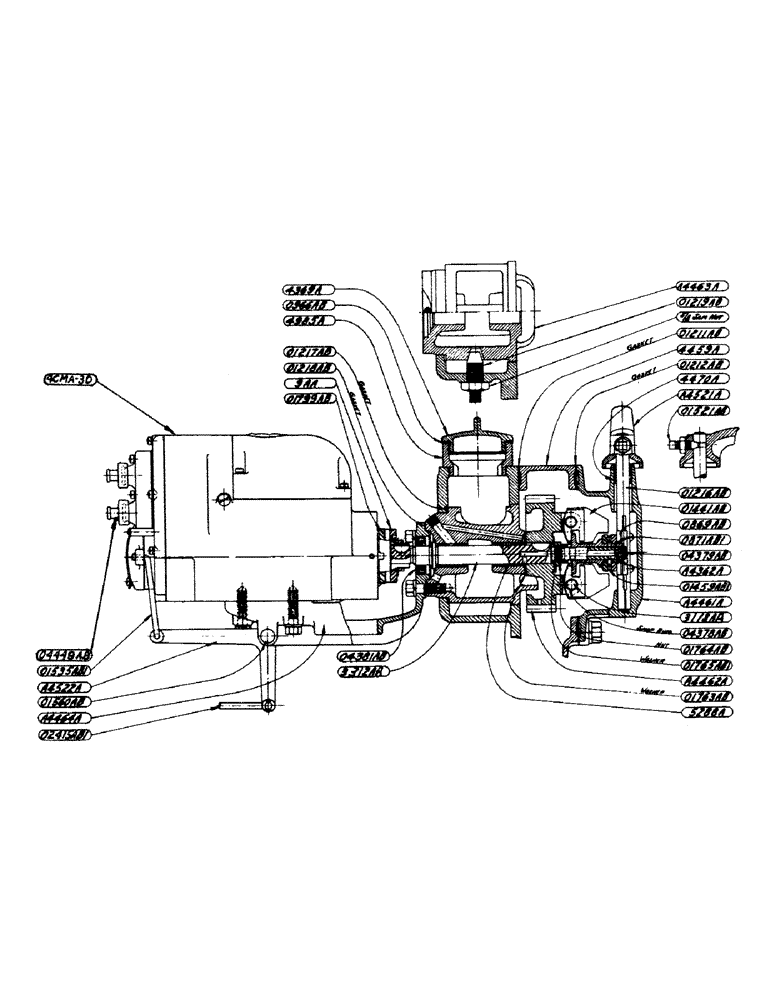 Схема запчастей Case IH LE - (51) - GOVERNOR AND MAGNETO ASSEMBLY, ENGINE NUMBER 4208797 AND AFTER 