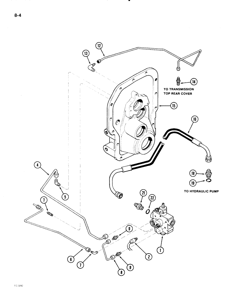 Схема запчастей Case IH 2096 - (8-004) - PTO TUBES AND FITTINGS (08) - HYDRAULICS