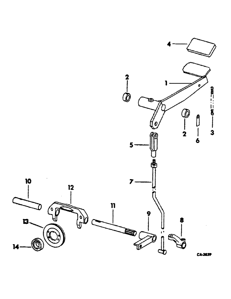 Схема запчастей Case IH 4366 - (07-02) - DRIVE TRAIN, CLUTCH CONTROLS, 4366 TRACTOR (04) - Drive Train