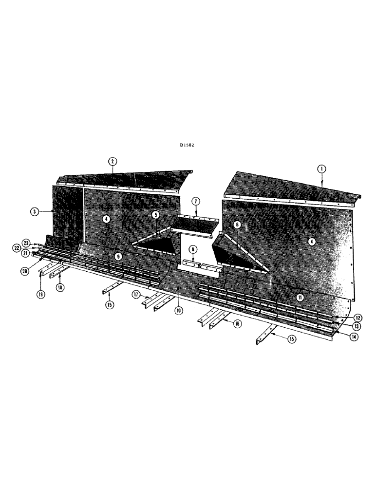 Схема запчастей Case IH 1010 - (072) - HEADER AUGER TROUGH, 16 FOOT AND 18 FOOT (58) - ATTACHMENTS/HEADERS