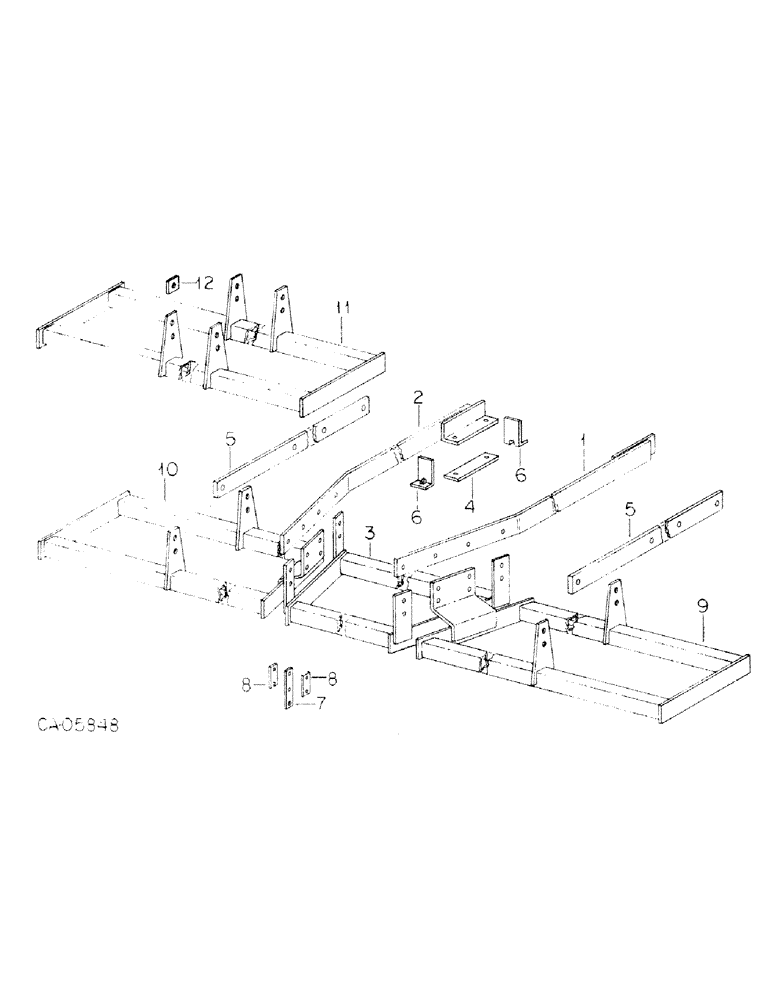 Схема запчастей Case IH 468 - (A-22) - TOOLING EQUIPMENT CENTER FRAME, WING FRAME AND CARRIER ARMS 