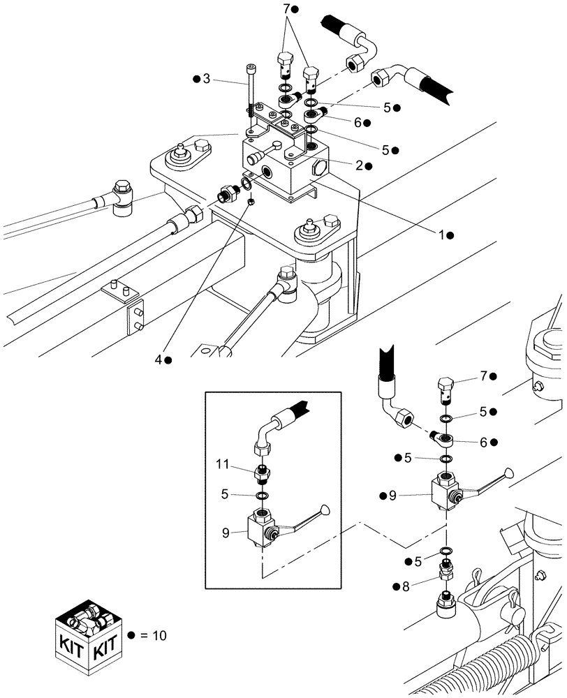 Схема запчастей Case IH WRX301 - (35.900.05) - HYDRAULIC SINGLE SIDE OPENING KIT (35) - HYDRAULIC SYSTEMS