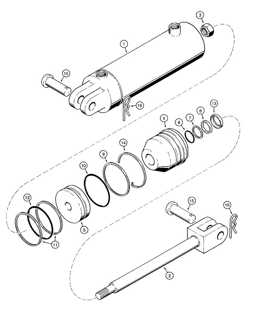 Схема запчастей Case IH 760 - (8-10) - TRANSPORT LIFT CYLINDER - 64412C91, 4 INCH ID - LOCKING RING RETAINED GLAND (08) - HYDRAULICS