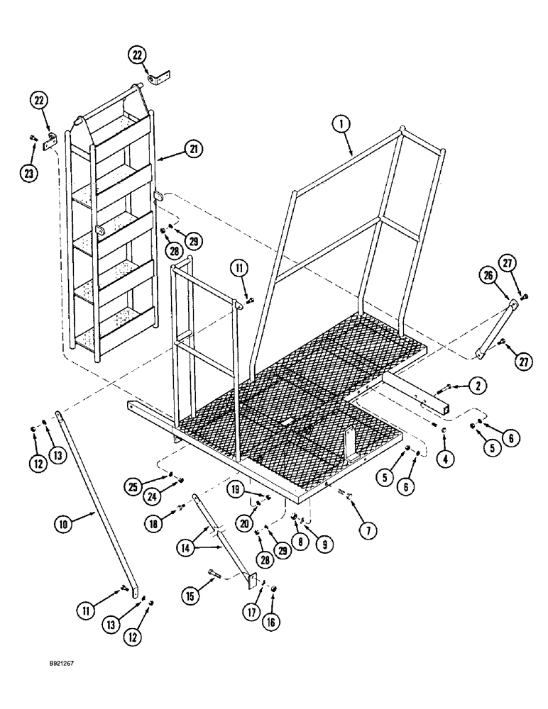 Схема запчастей Case IH 1800 - (9E-06) - ACCESS LADDER AND PLATFORM (12) - CHASSIS