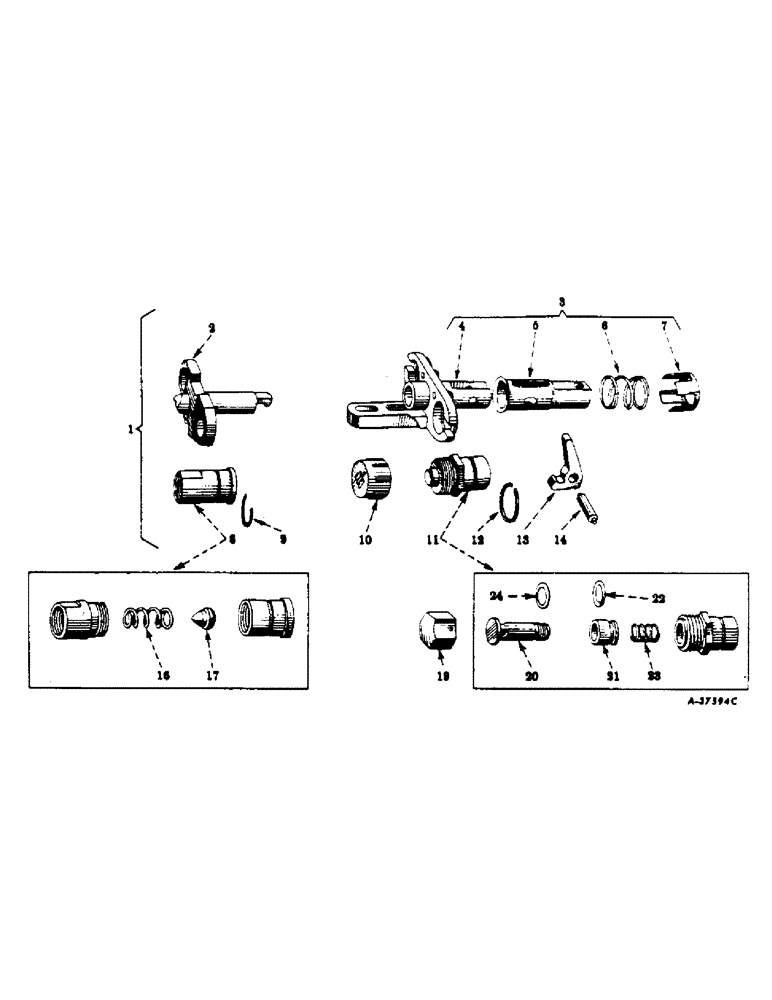 Схема запчастей Case IH 70 - (F-33) - BREAK-AWAY COUPLING, TRACTOR WITH 1/2 IN. PIPE THREAD HYDRAULIC OUTLETS 