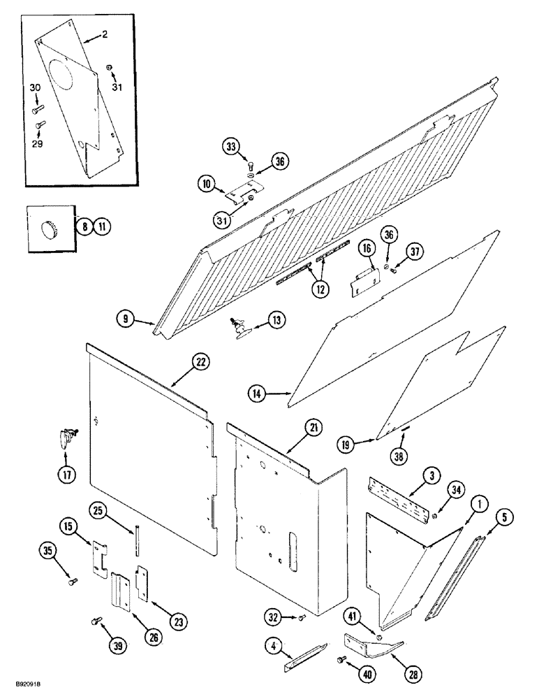 Схема запчастей Case IH 2022 - (9F-20) - SIDE SCREENS AND DOORS (12) - CHASSIS