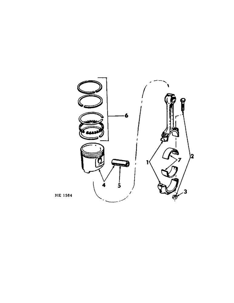 Схема запчастей Case IH 275 - (C-08) - 6 CYLINDER, 232 CARBURETED ENGINE, CONNECTING RODS AND PISTONS (01) - ENGINE