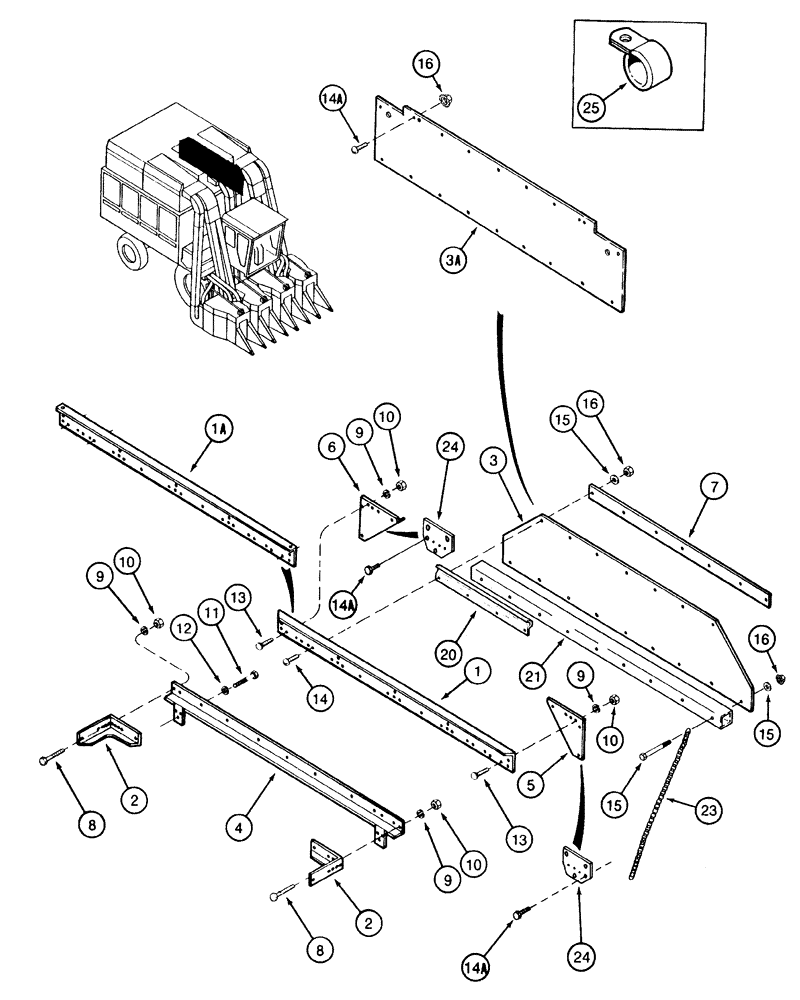 Схема запчастей Case IH 2155 - (9D-18) - LEFT-HAND BASKET SIDE, EXCLUDING DOOR ASSEMBLY (16) - BASKET