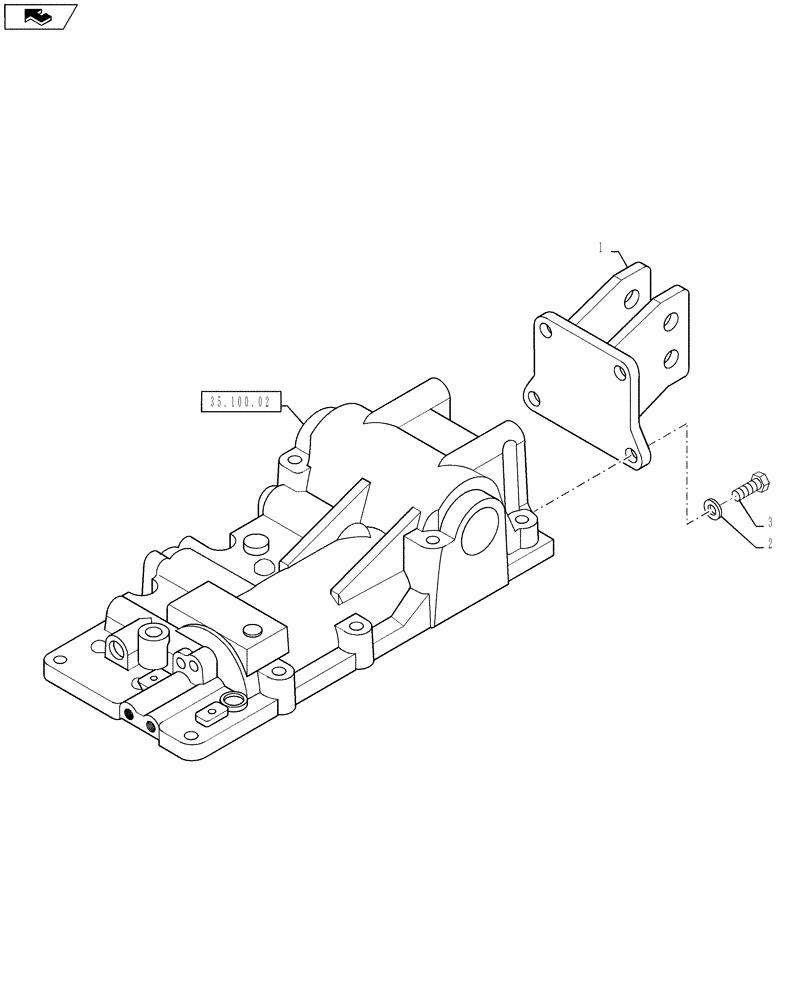 Схема запчастей Case IH FARMALL 50B - (35.100.09) - UPPER LINK BRACKET W/O DRAFT (35) - HYDRAULIC SYSTEMS