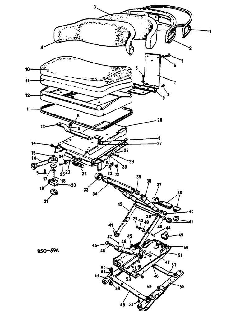 Схема запчастей Case IH 485 - (0I18-2) - SUSPENSION SEAT DE-LUXE (05) - SUPERSTRUCTURE
