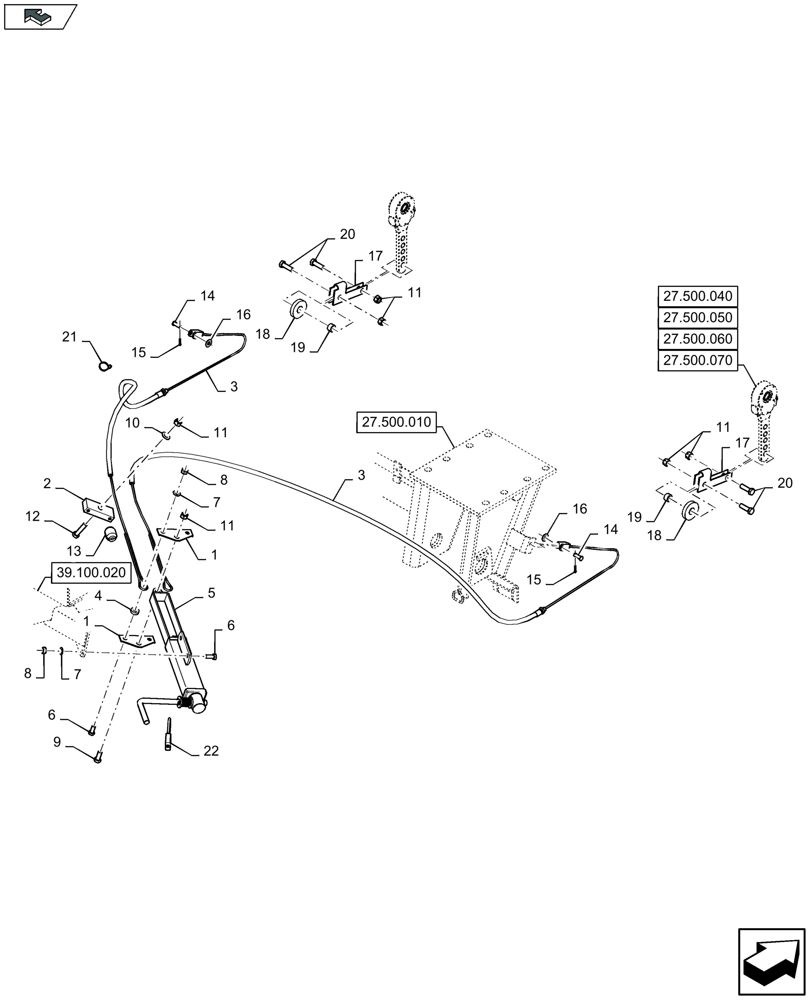 Схема запчастей Case IH LB434R - (33.110.010) - PARKING BRAKE, TANDEM AXLE (33) - BRAKES & CONTROLS