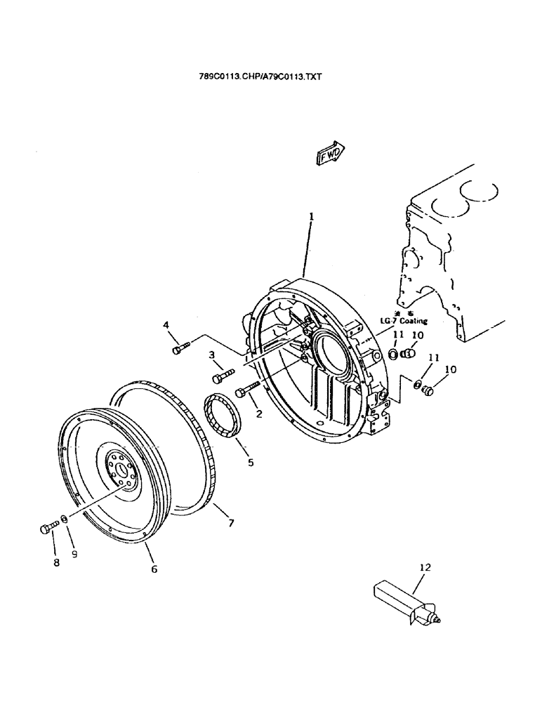 Схема запчастей Case IH 7700 - (C01-13) - ENGINE, FLYWHEEL & HOUSING Engine & Engine Attachments