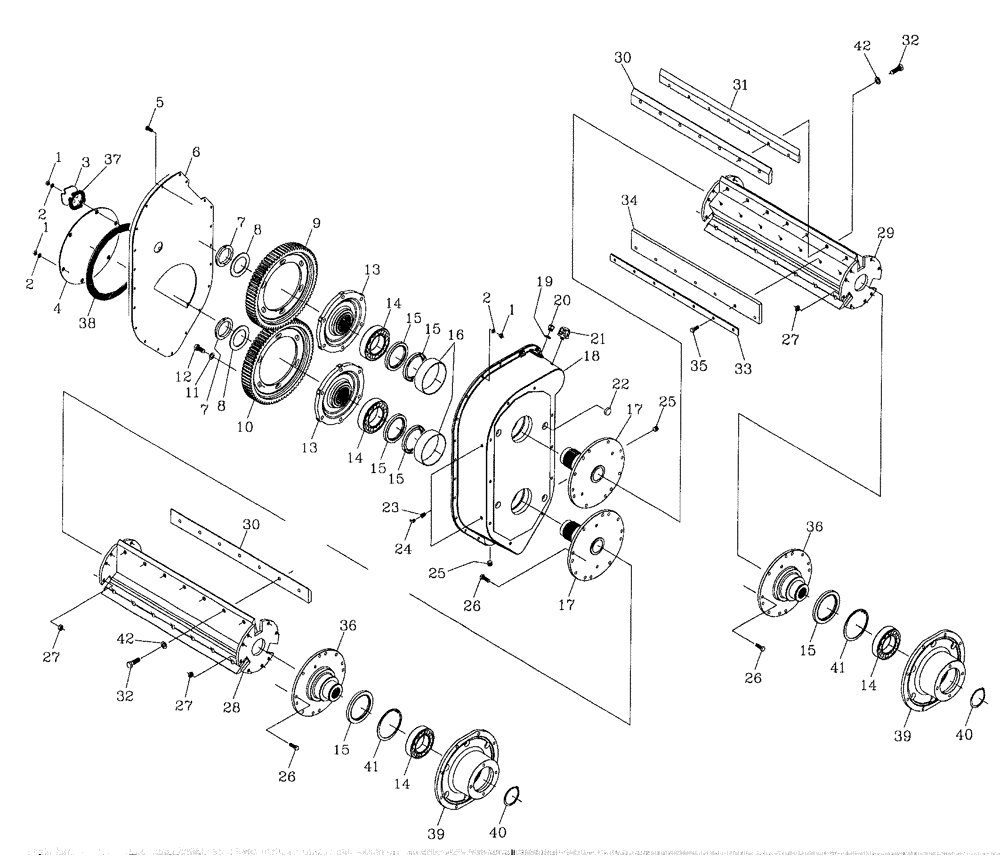 Схема запчастей Case IH 7700 - (A06[01]) - 12" ROTARY CHOPPER AND GEARBOX Mainframe & Functioning Components