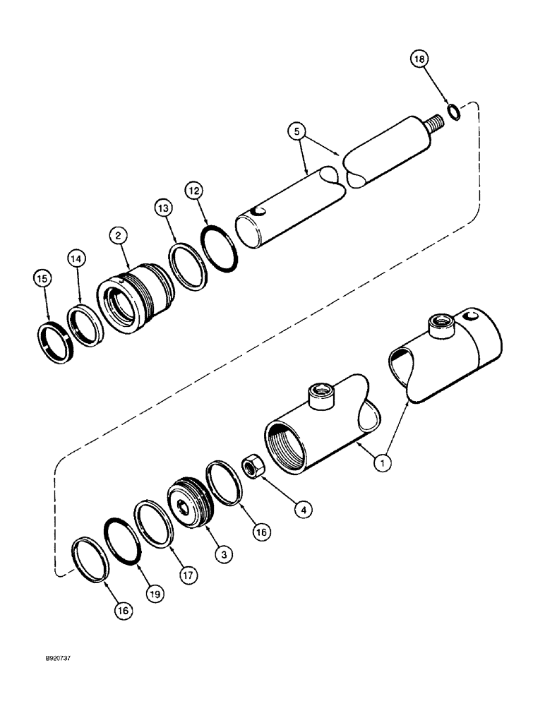 Схема запчастей Case IH 2022 - (8-54) - BASKET LIFT MASTER CYLINDER (07) - HYDRAULICS