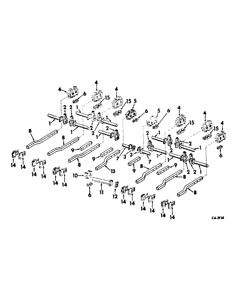 Схема запчастей Case IH 78 - (AM-17) - SQUARE BARS, EXTENSIONS & CLAMPS, 16, 19 & 19 DOUBLE SPRING TEETH EQUIP., 6-ROW CULTIVATORS (72- ) 