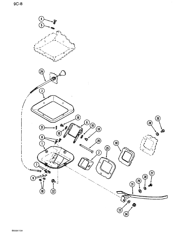 Схема запчастей Case IH 950 - (9C-08) - SEED CHUTE (09) - CHASSIS/ATTACHMENTS