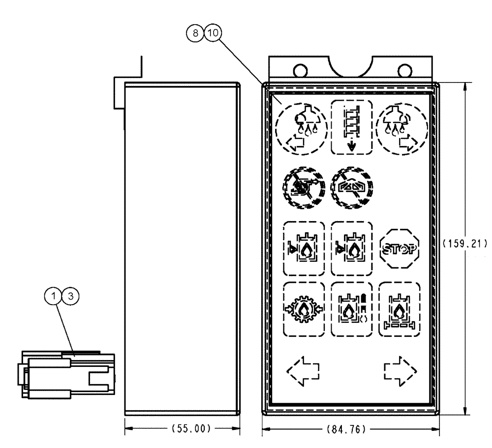 Схема запчастей Case IH SPX4410 - (01-036) - INSTRUMENT CLUSTER Cab Interior