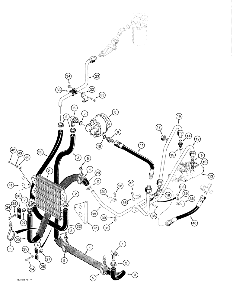 Схема запчастей Case IH 1818 - (8-06) - HYDROSTATIC DRIVE HYDRAULIC CIRCUIT SUPPLY & RETURN LINES, DIESEL MODELS (08) - HYDRAULICS