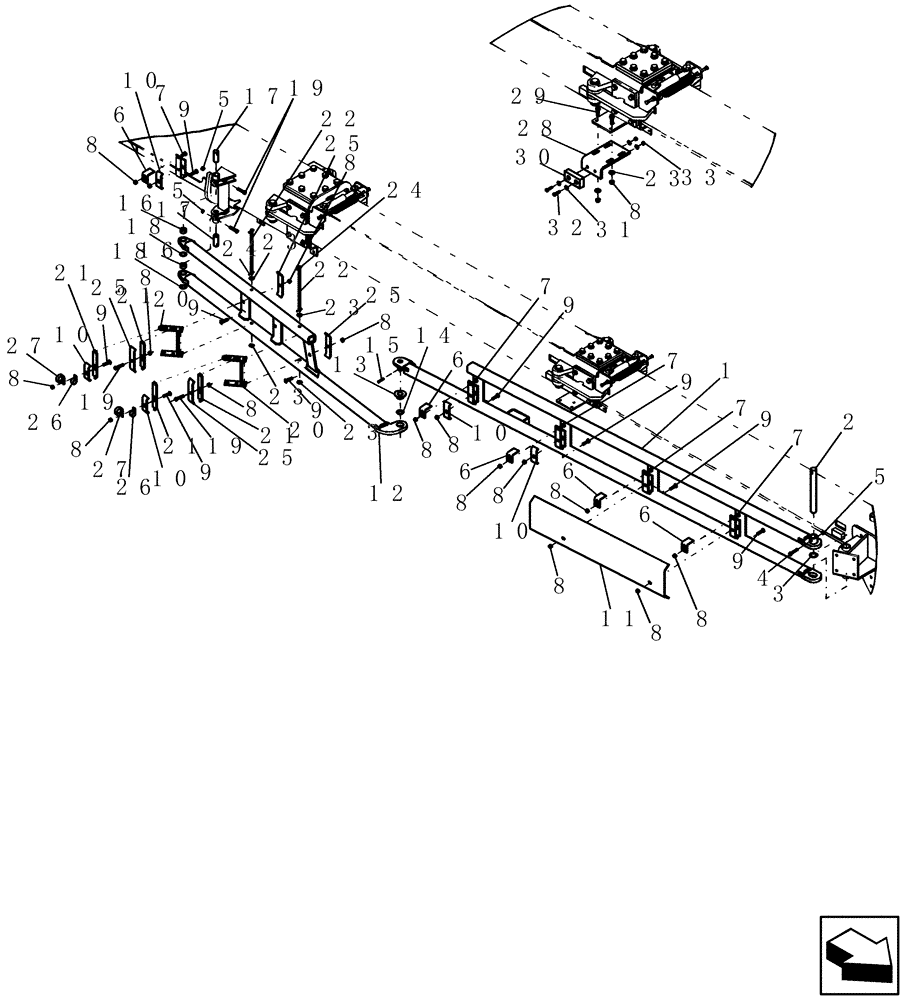 Схема запчастей Case IH 1200PT - (F.10.G[20]) - TAKE-UP CARRIER 16 ROW, 16/31 ROW & 24 ROW (ASN CBJ022252) F - Frame Positioning