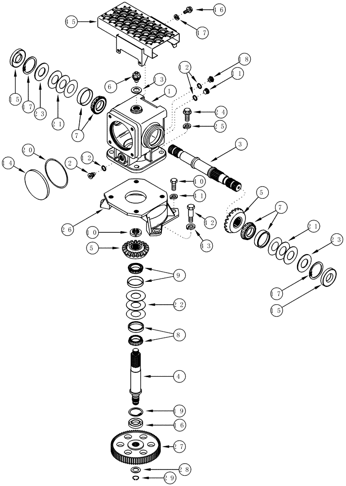 Схема запчастей Case IH CPX610 - (09A-12) - GEARBOX - DRUM NUMBER 5 (13) - PICKING SYSTEM