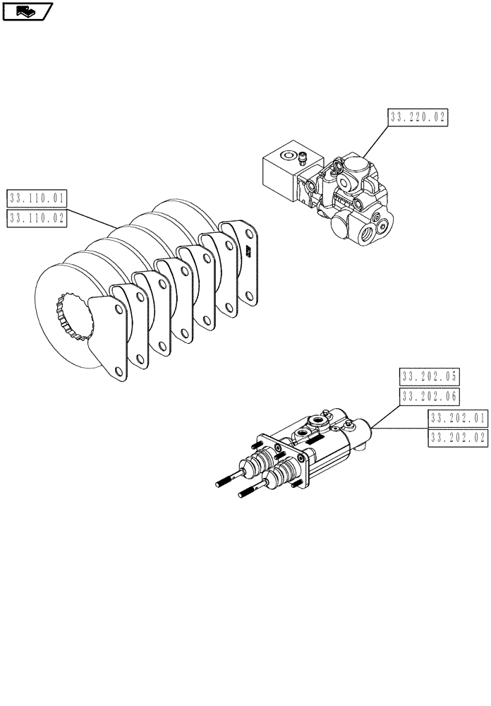Схема запчастей Case IH MAGNUM 210 - (00.000.33) - PICTORIAL INDEX - BRAKES & CONTROLS (00) - GENERAL & PICTORIAL INDEX