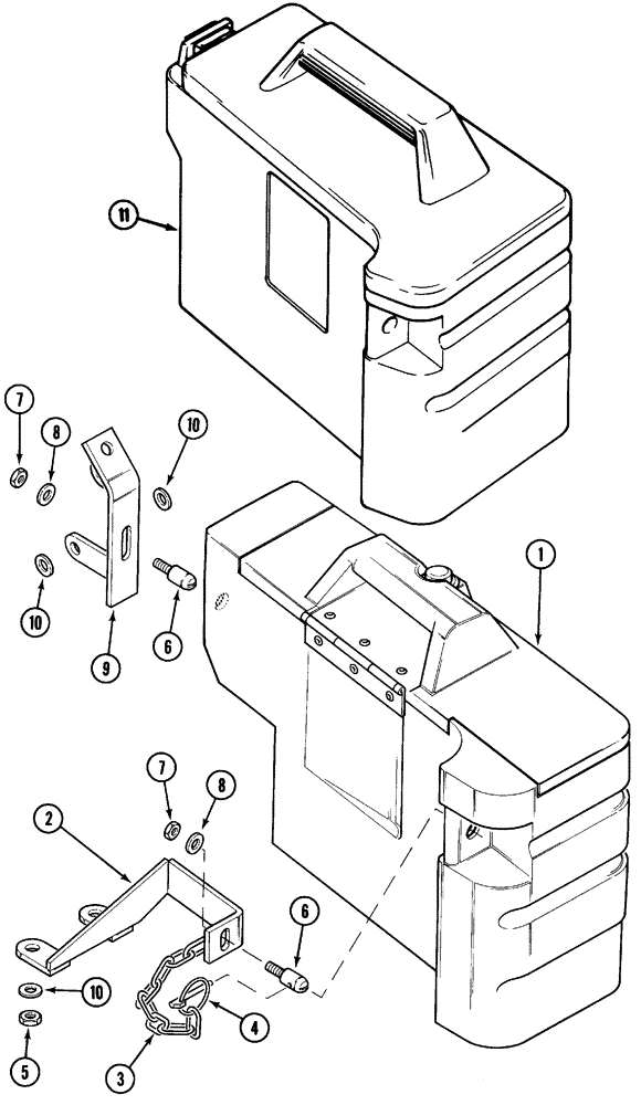 Схема запчастей Case IH 5230 - (9-158) - TOOL BOX (09) - CHASSIS/ATTACHMENTS
