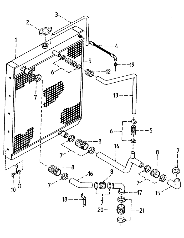 Схема запчастей Case IH 7000 - (C07-03) - ENGINE, WATER RADIATOR Engine & Engine Attachments