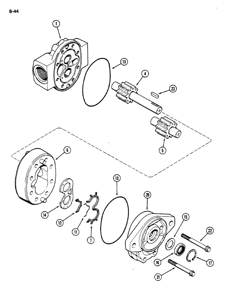 Схема запчастей Case IH 1620 - (8-044) - REEL DRIVE PUMP ASSEMBLY (07) - HYDRAULICS