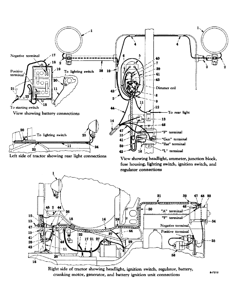 Схема запчастей Case IH SUPER M - (142) - ELECTRICAL SYSTEM, CARBURETED ENGINE, ELECTRICAL STARTING AND LIGHTING, BATTERY IGNITION (06) - ELECTRICAL SYSTEMS