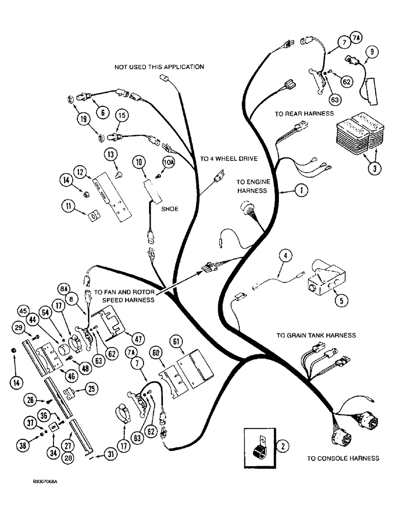 Схема запчастей Case IH 1666 - (4-14) - CENTER HARNESS (06) - ELECTRICAL