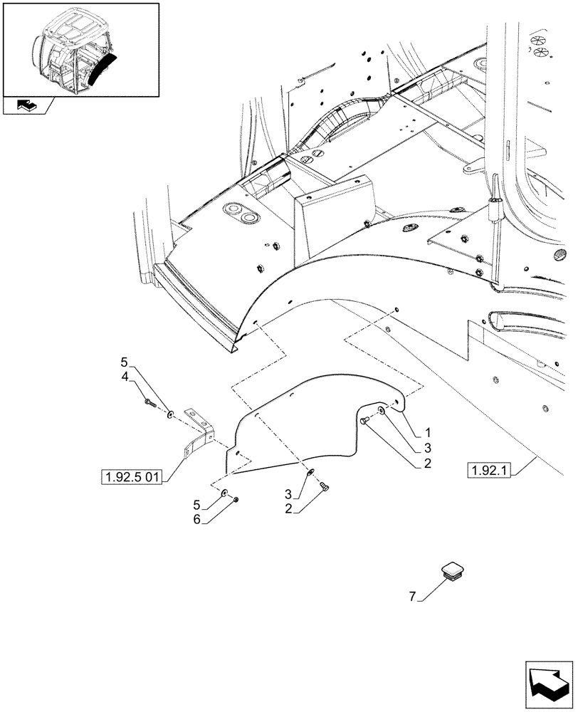 Схема запчастей Case IH PUMA 140 - (1.92.5[02]) - REAR FENDERS - MUDGUARD, LH (10) - OPERATORS PLATFORM/CAB