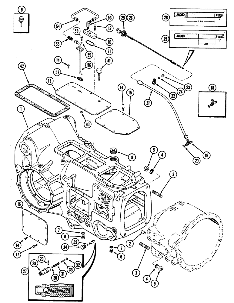 Схема запчастей Case IH 2090 - (6-210) - POWER SHIFT TRANSMISSION, TRANSMISSION HOUSING (06) - POWER TRAIN