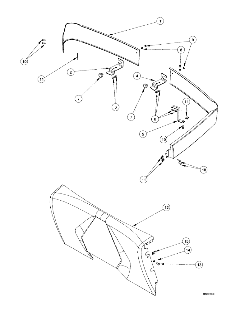 Схема запчастей Case IH MX240 - (9-032) - CAB, EXTERIOR TRIM (09) - CHASSIS/ATTACHMENTS